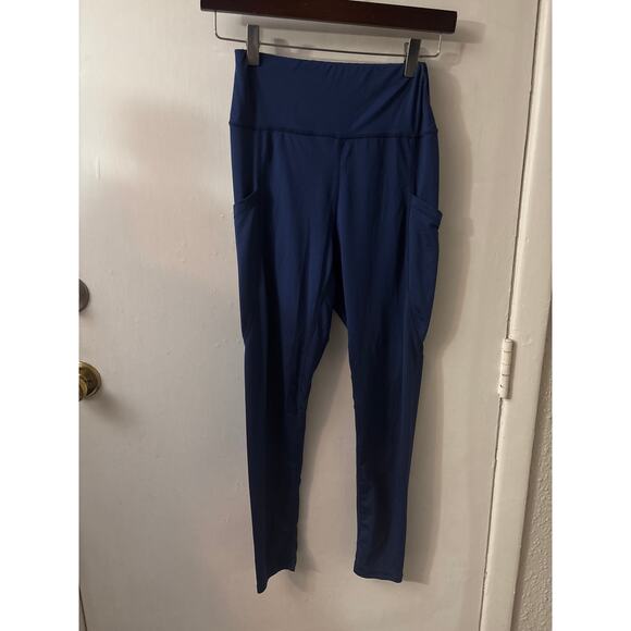 SHEIN  Blue Workout Leggings S Exercise Athleisure Athletic Gym Activewear Cozy - Picture 1 of 7